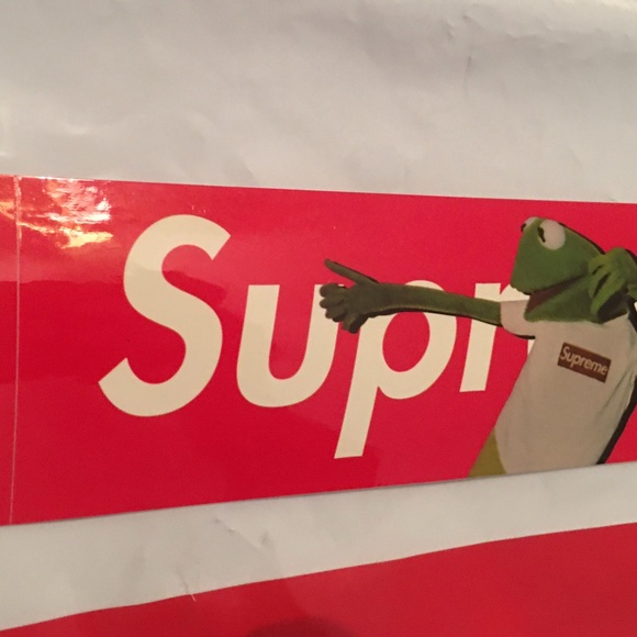 Supreme Red Kermit Box Logo Sticker - Picture 3 of 7